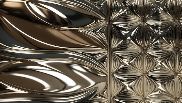 Photo an intricate metallic design featuring elegant swirling patterns