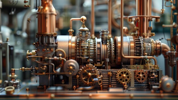 Intricate model showcasing the complex design of a vintage industrial steam engine