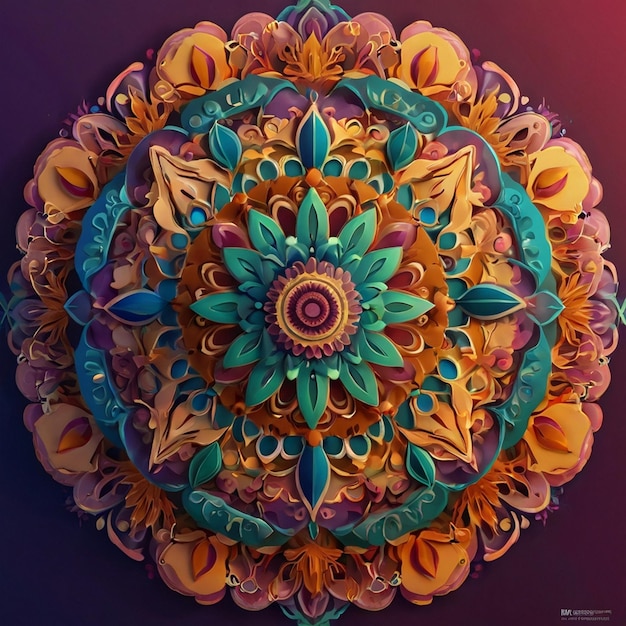 Intricate Multicolored Mandala Art Design