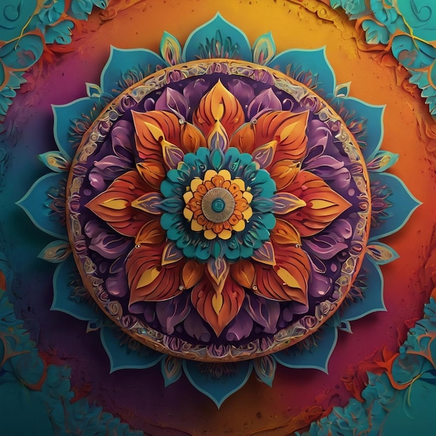 Intricate Multicolored Mandala Art Design