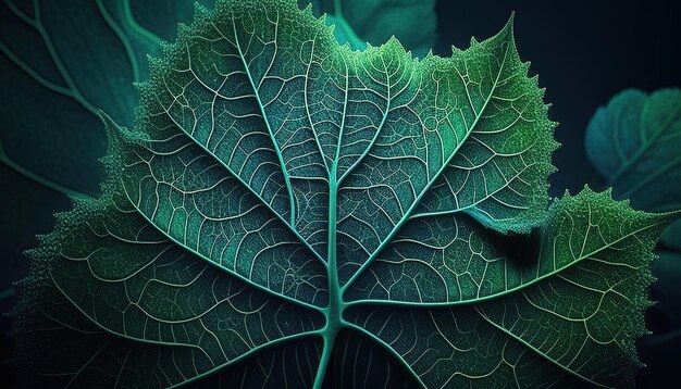 An intricate and organic green leaf texture a beautiful and detailed illustration of the beauty of nature