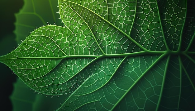 An intricate and organic green leaf texture a beautiful and detailed illustration of the beauty of nature