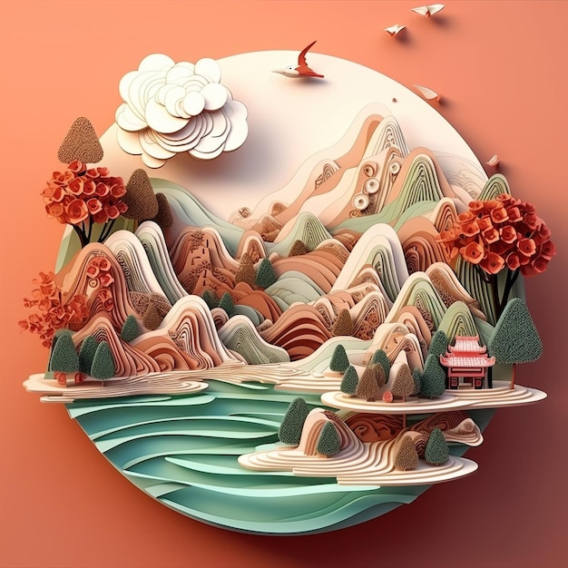 Intricate paper sculpture beautiful art