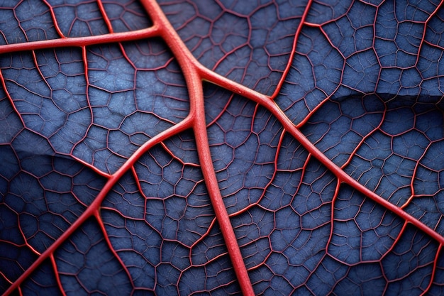 Intricate pattern of a leafs veins and cells