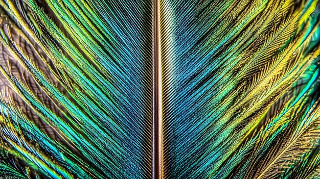 Photo the intricate pattern of a peacock feather natural beauty abstract texture