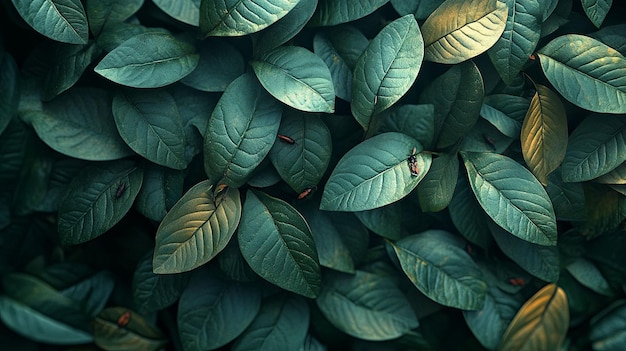 Intricate Patterns of Nature Detailed textures of leaves and plants concept