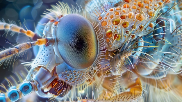 The intricate patterns and textures of an ovipositor are brought to life under high magnification