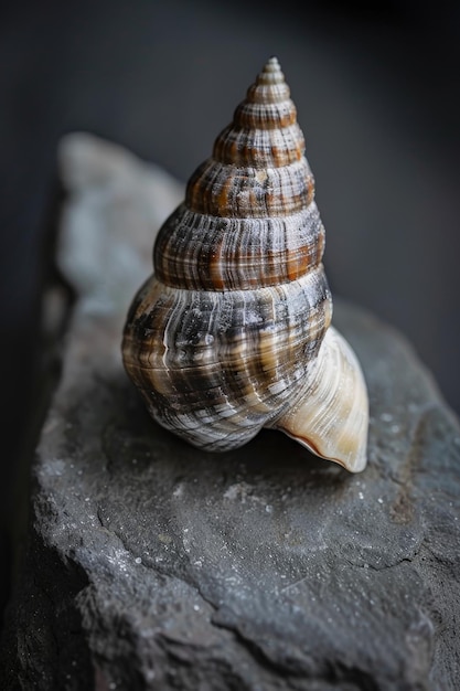 Intricate shell on dark background