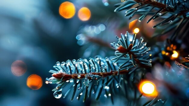 Intricate shot showcasing Christmas tree ornaments