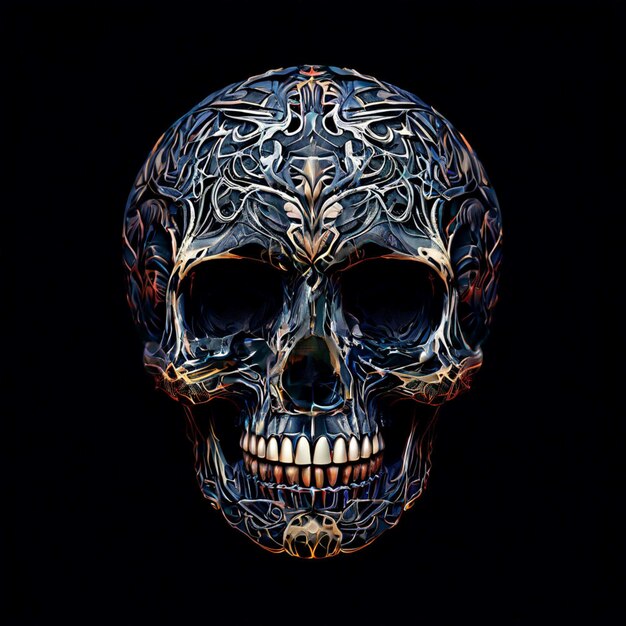 Photo intricate skull design for creative projects