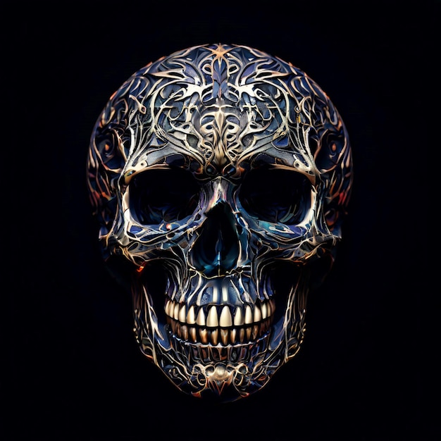 Intricate Skull Design for Creative Projects