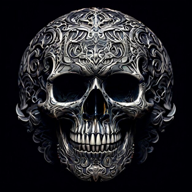 Photo intricate skull design for creative projects