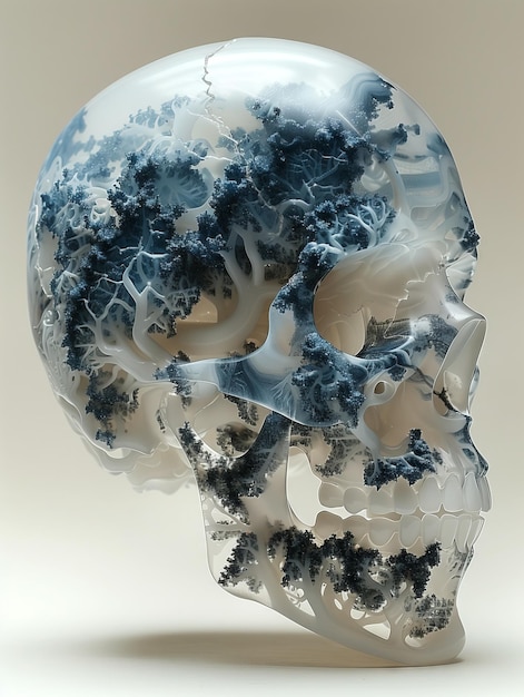 Intricate Skull with Forest Inside