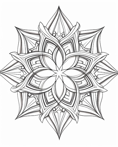 Photo intricate star mandala coloring pages