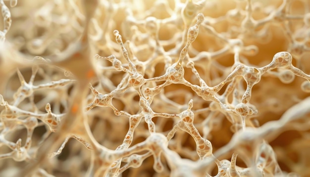 Photo intricate structures of fungal mycelium captured in natural setting during daylight hours