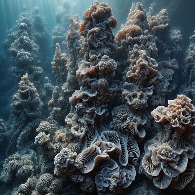 Photo intricate underwater rock formations