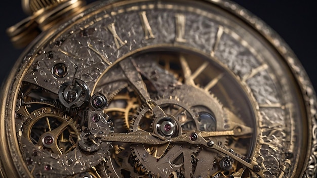 Intricate Vintage Pocket Watch Mechanism