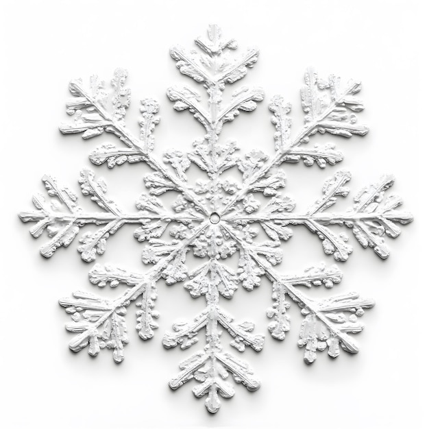 Photo intricate white snowflake highly detailed isolated on a white background