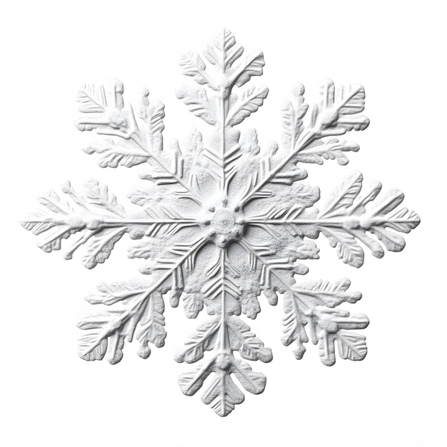 Photo intricate white snowflake highly detailed isolated on a white background