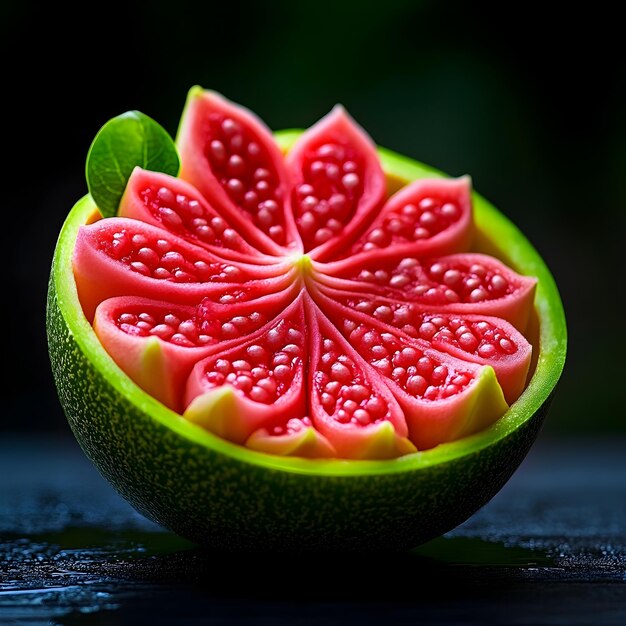 Intricately Carved Guava Showcased with Premium Mark III 50mm and Vibrant Colors