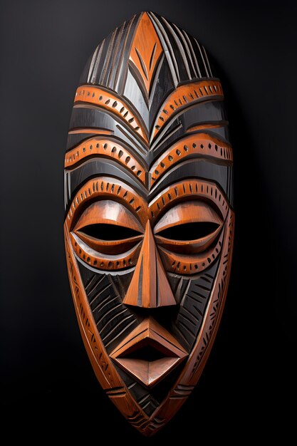 Intricately Carved Wooden Tribal Mask Showcasing the Mastery of African Art