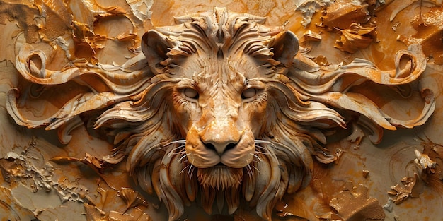 The Intricately Detailed Artistic Depiction of a Powerful Lion39s Head Concept Wildlife Photography Animal Portraits Detailed Artwork Nature39s Majesty