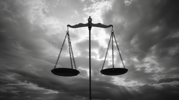 Photo the intriguing principle of balance depiction of equality equilibrium and fairness through an analogy of balanced weights