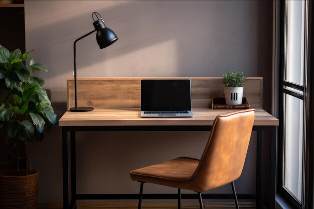 Introducing the Sleek and Functional AR 32 Home Office Desk with Laptop on Table