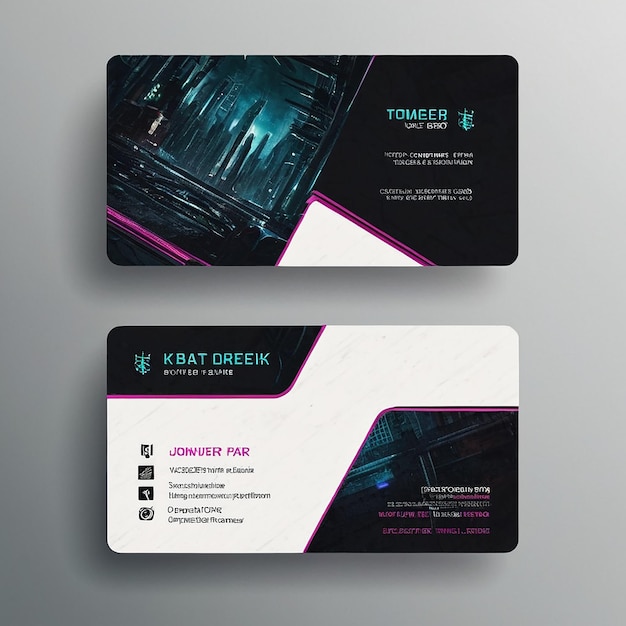 Photo introduction business card for own business simple business card layout