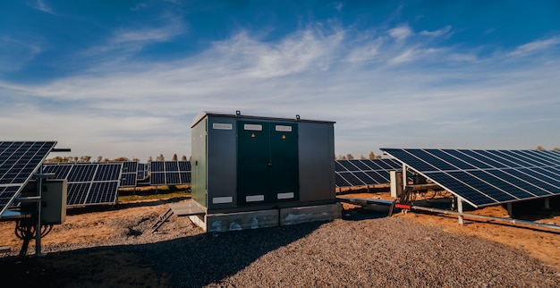 Inverter and store energy building. Solar cell park