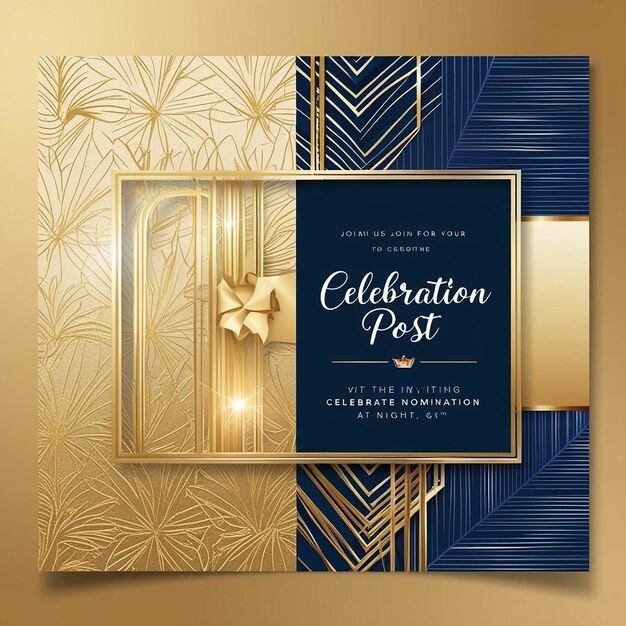 Photo invitation card celebration post design