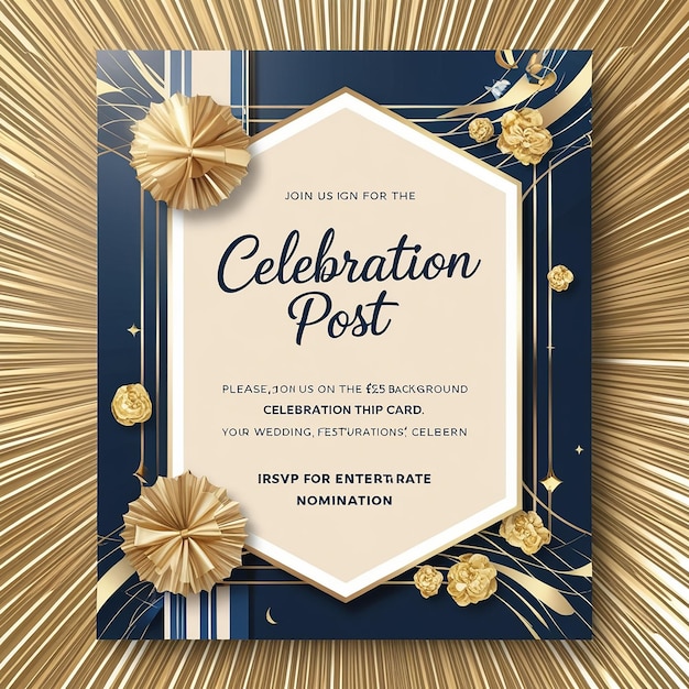 Photo invitation card celebration post design