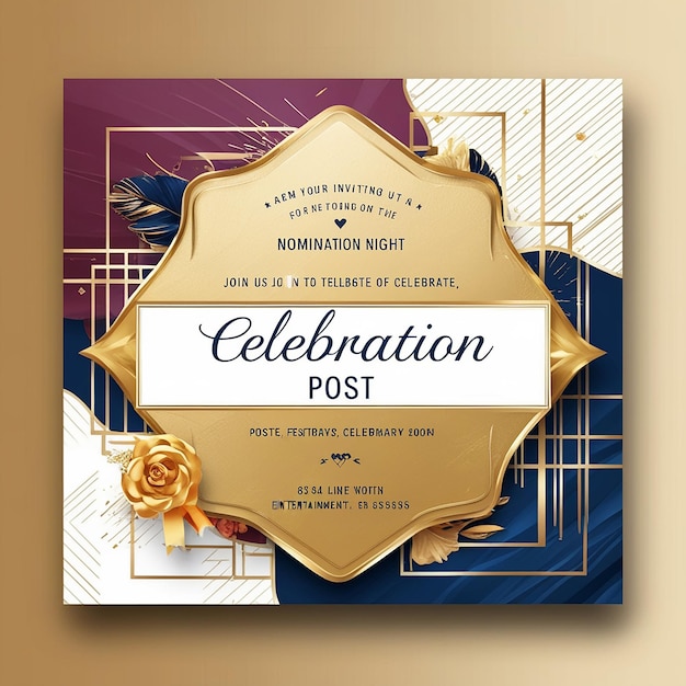 Photo invitation card celebration post design