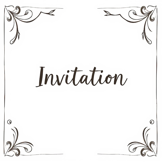 Photo invitation card with floral border