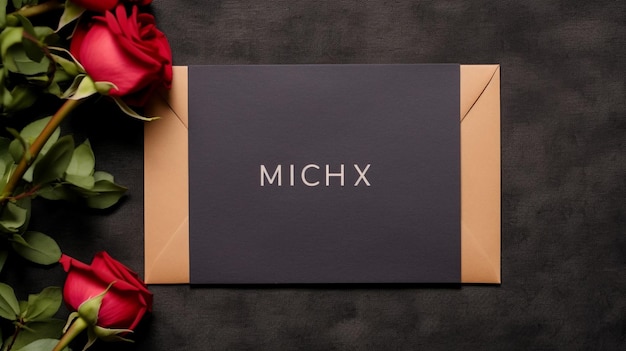 Invitation or greeting card mockup with envelope hydra