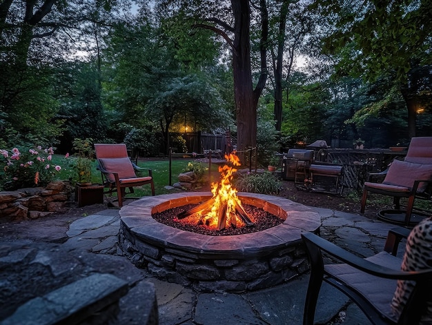 Inviting outdoor fire pit for gathering and storytelling