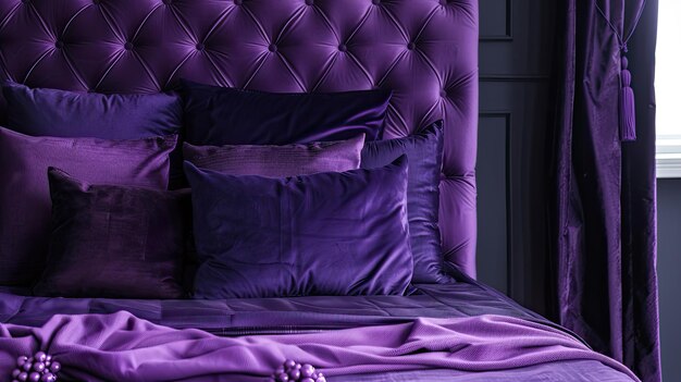 Photo inviting purple velvet fabric