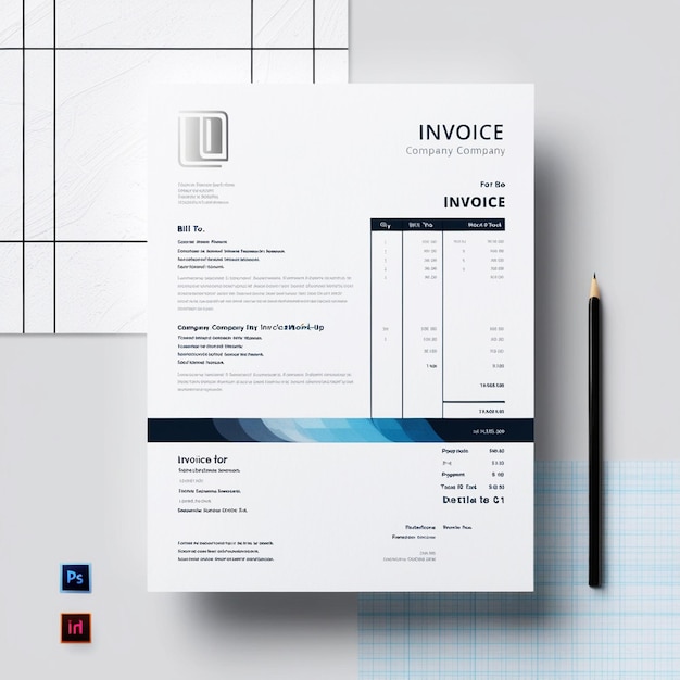 Invoice mockupDocument on purple background mock upFlat design car dealer invoice template