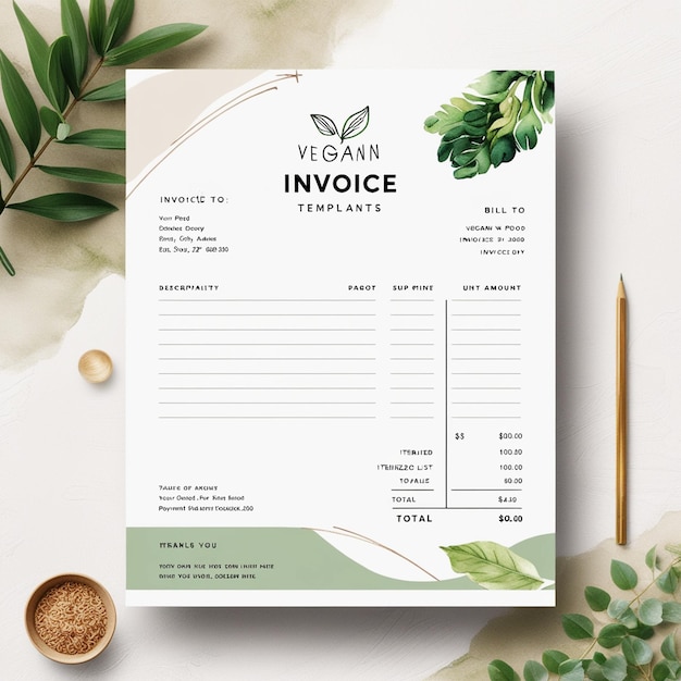 Photo invoice mockupdocument on purple background mock upflat design car dealer invoice template