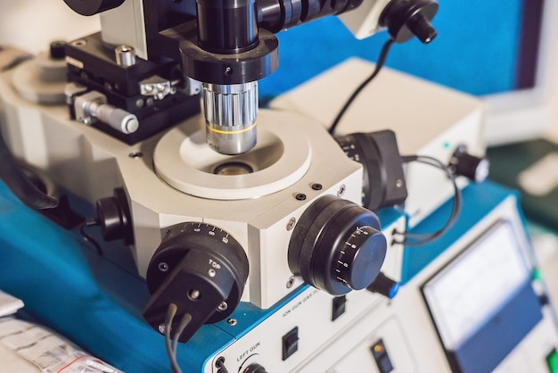 Ion etching system for solid samples preparation for electron microscope investigation.