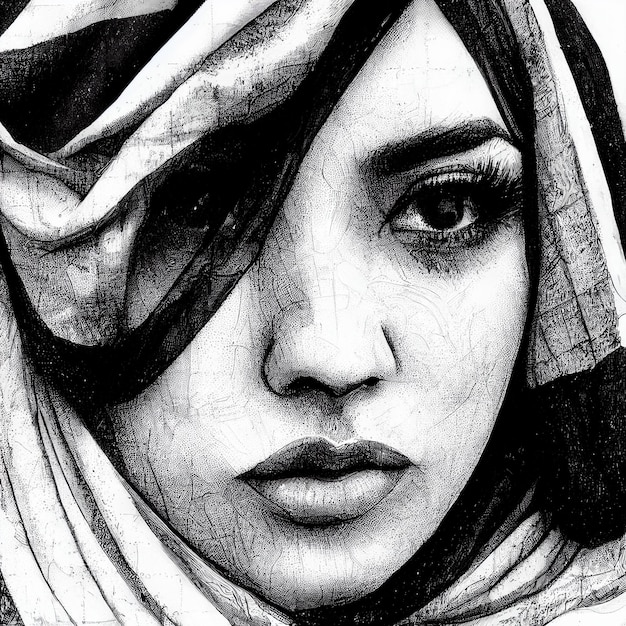 Iran protests, Iranian women, Hijab, Veil, Illustration