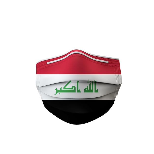 Iraq flag protective medical mask d rendering