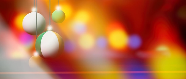 Ireland flag on Christmas ball with blurred and abstract background