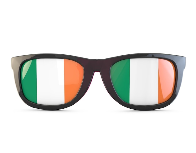 Ireland flag sunglasses 3D Rendering