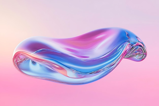 Photo iridescent floating liquid shape