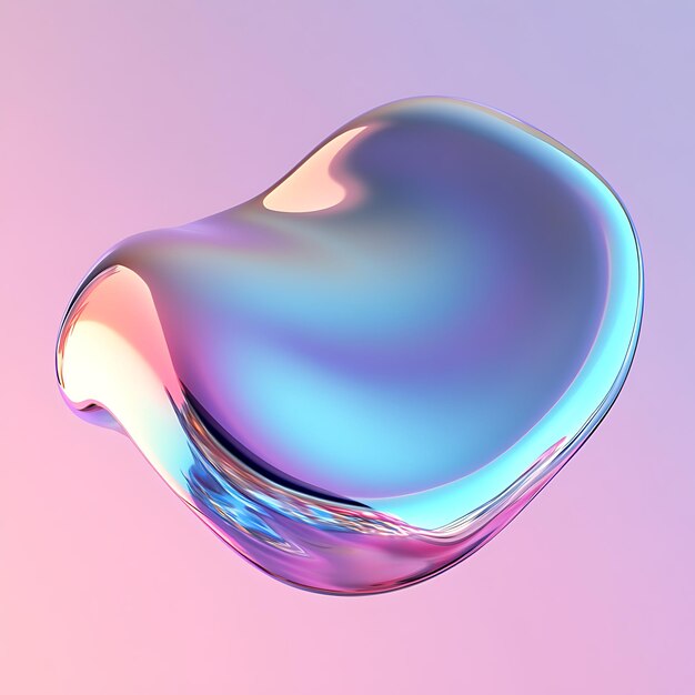 Photo iridescent floating liquid shape