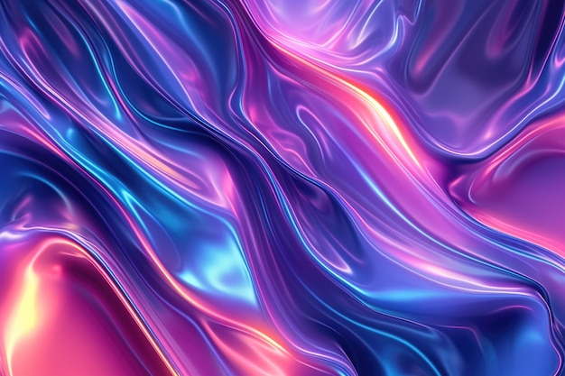 Iridescent Fluid Art Waves