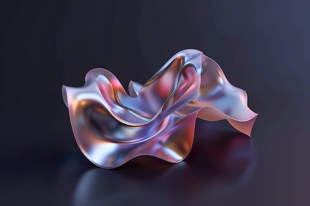 Iridescent Fluid Wave Abstract Sculpture