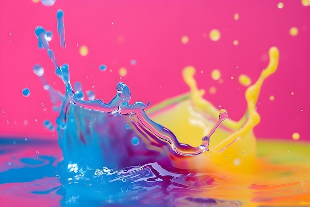 Iridescent liquid splash flowing art wallpaper background