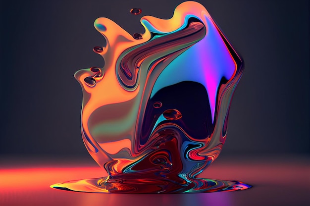 Iridescent Trendy Abstract Art Ai generative